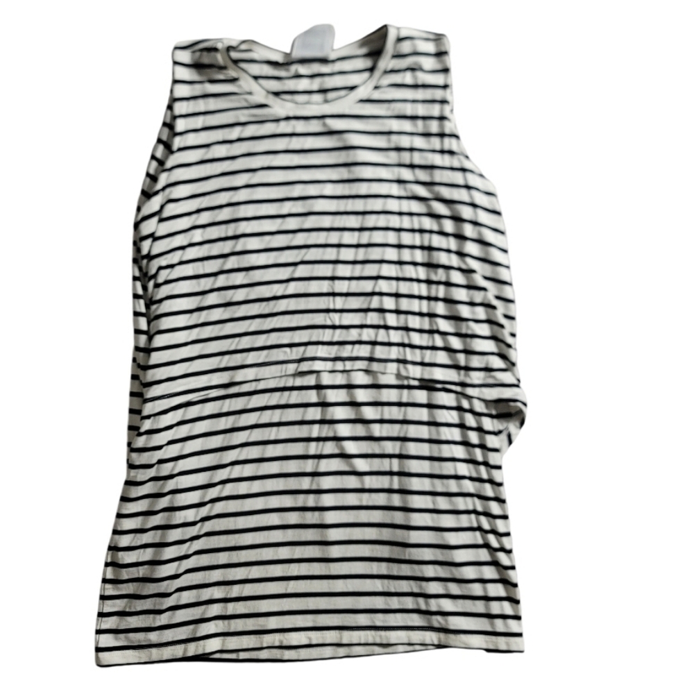 NOM Sophia Maternity Nursing Top Sleeveless Black/White Size Small